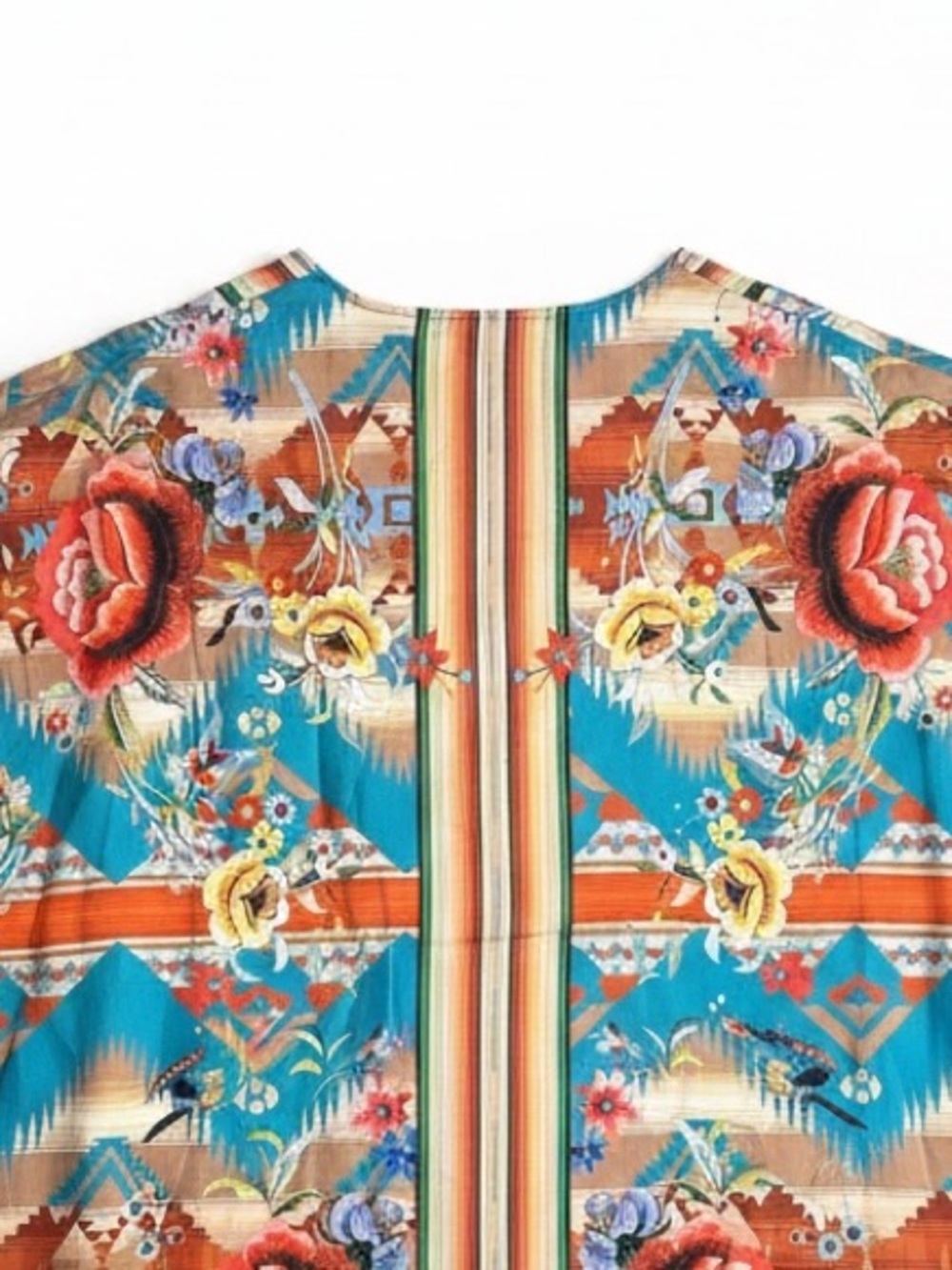 Fashion Express Floral Southwest Western Lightweight V-Neck Loose Fit Tunic Top - Picture 5 of 8